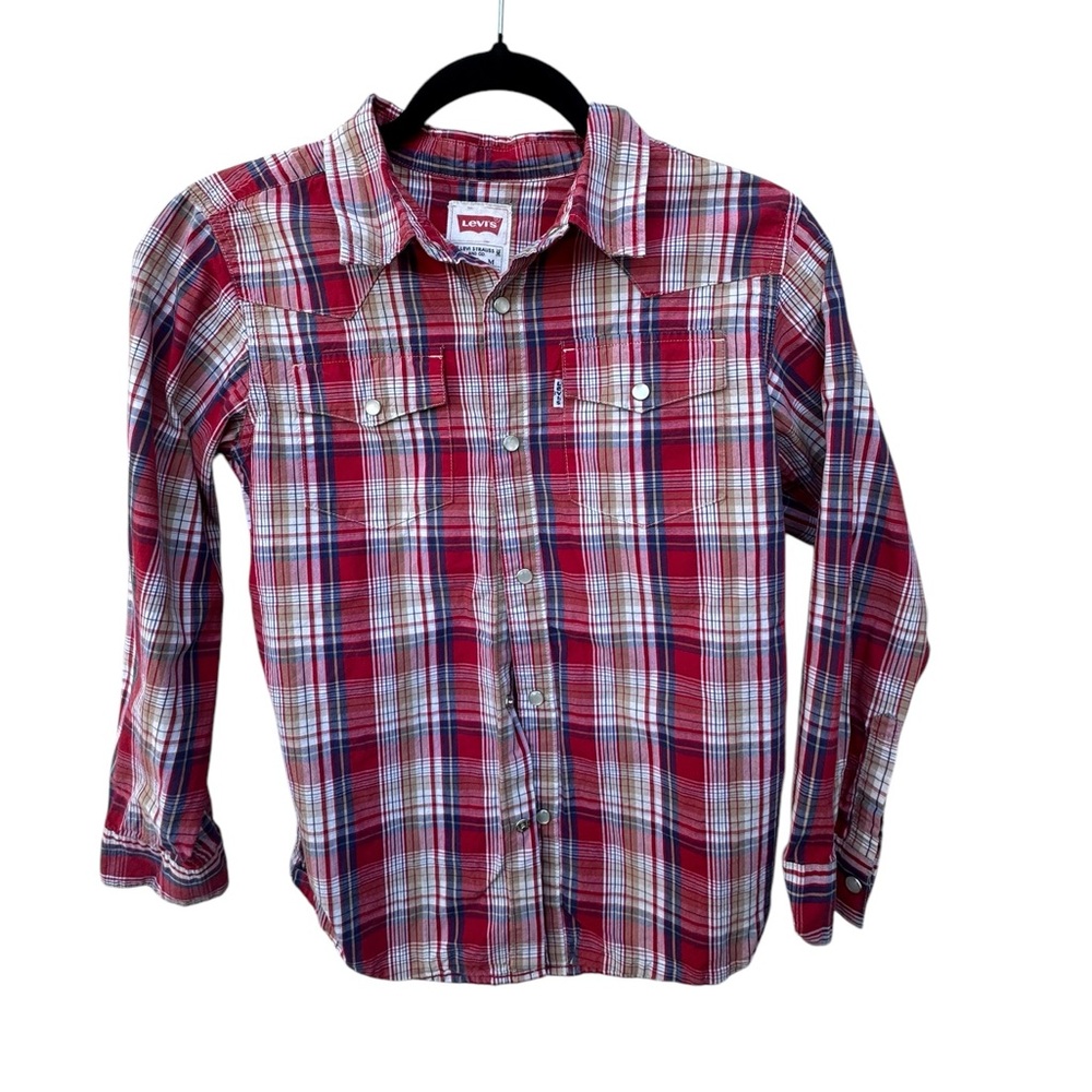 Levi's Red Plaid Button-Up Shirt - Picture 4 of 6